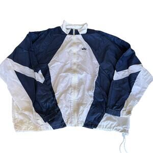Vintage Nike Jacket Womens Size 3X White Navy Blue 90s Retro Streetwear Athletic
